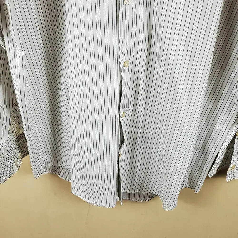 Banana Republic Gray Stripe Regular Fit Button-up Shirt Size M